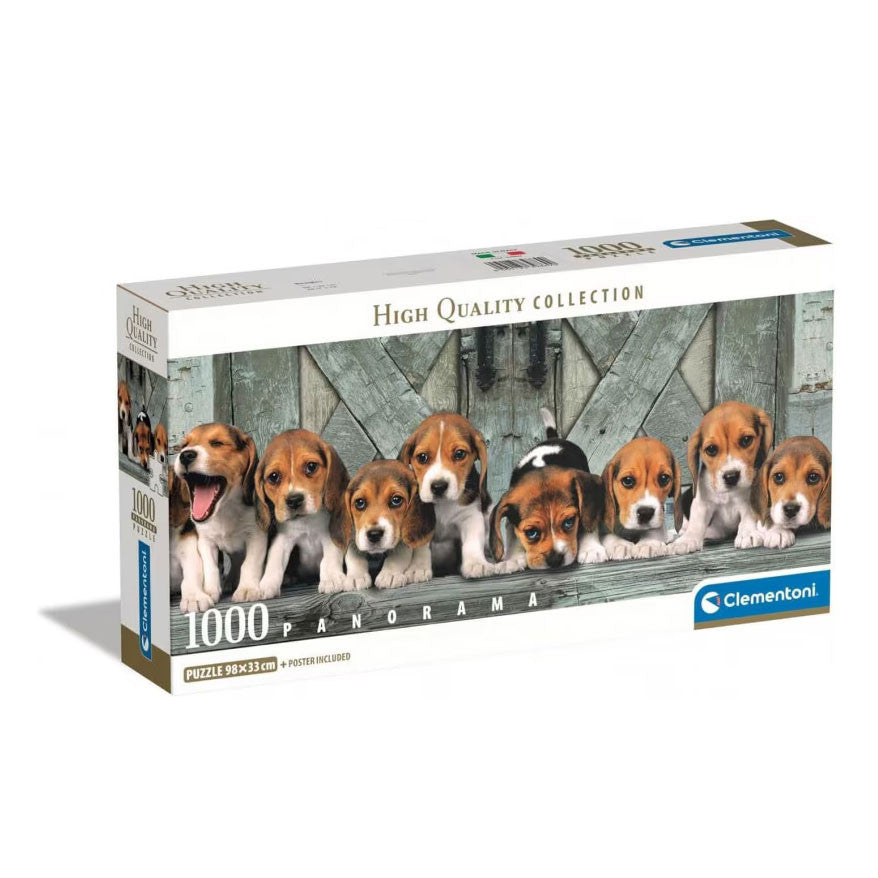 Clementoni Panorama-Puzzle - Süsse Beagle-Welpen (1000 Teile)