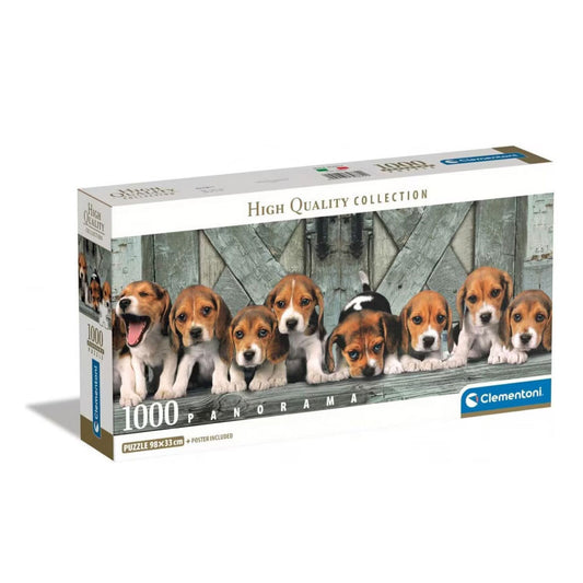 Clementoni Panorama-Puzzle - Süsse Beagle-Welpen (1000 Teile)