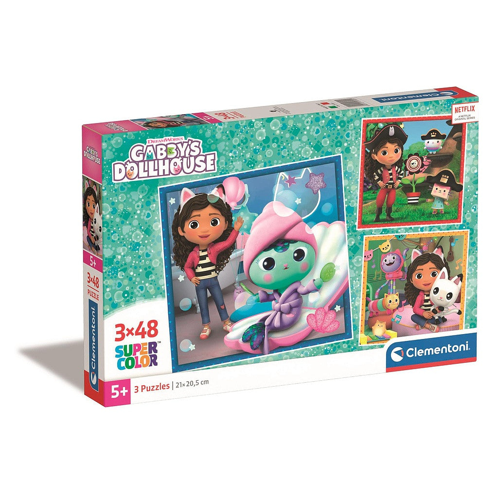 Clementoni - Puzzle "Gabis Dollhouse" (3 x 48 Teile)