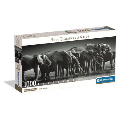 Clementoni Panorama-Puzzle - Elefantenherde (1000 Teile)