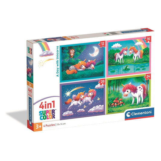 Clementoni Puzzle - Ein Tag mit einem Einhorn (12 - 24 Teile)