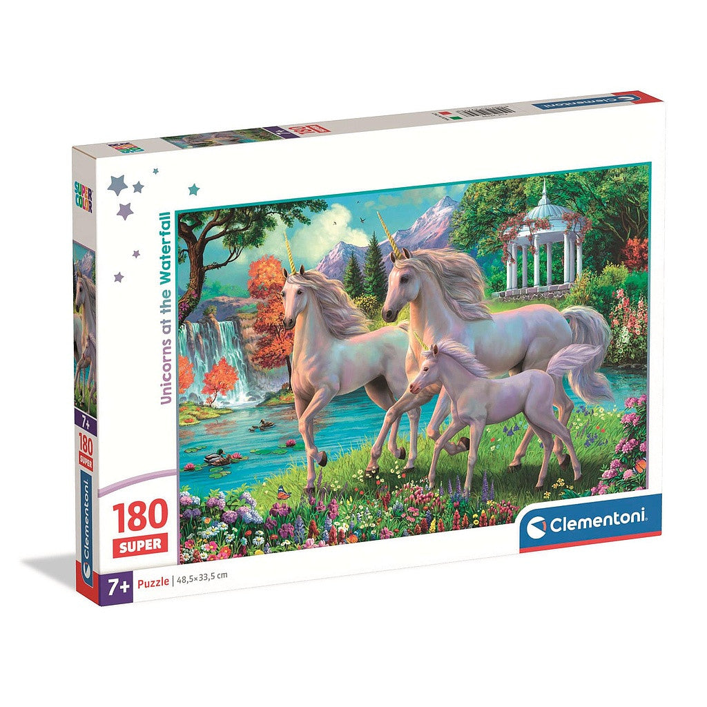 Clementoni Puzzle - Einhörner am Wasserfall (180 Teile)