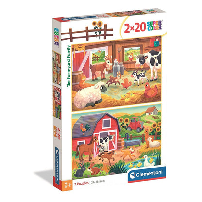 Clementoni Puzzle- Bauernhoffamilie (2x20 Teile)