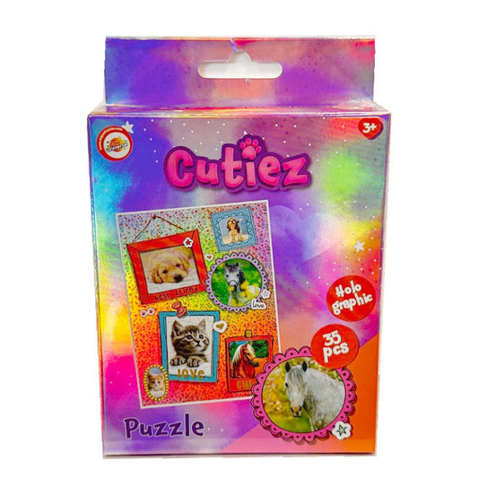 Hologramm-Mini-Puzzle "Süsse Tiere", assortiert (35 Teile)