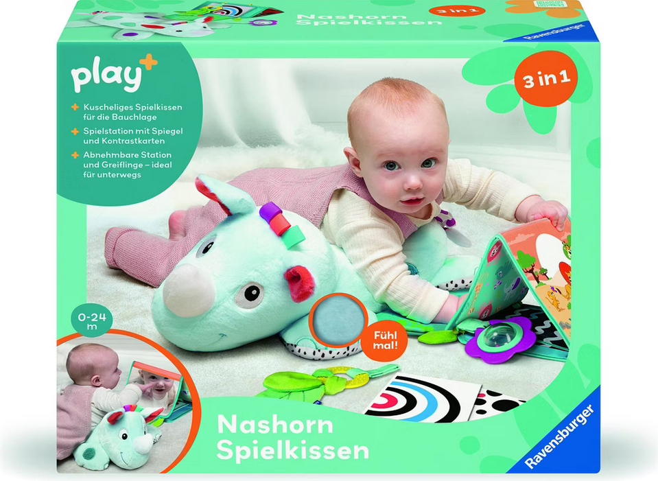 Play+ Nashorn Spielkissen (für die bauchlage)