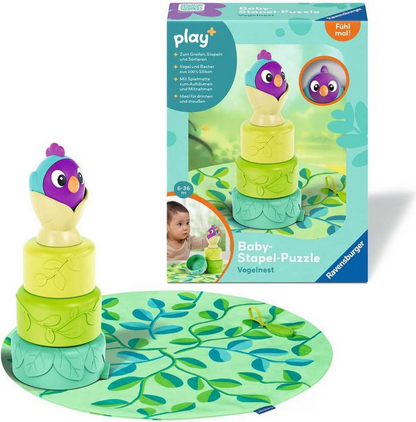 Play+ Baby-Stapel-Puzzle: Vogelnest