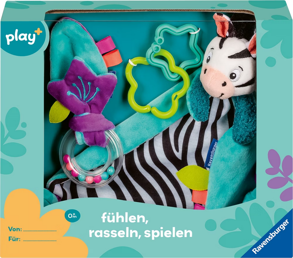 Play+ Fühlen, Rasseln, Spielen (Geschenk-Set: Zebra)