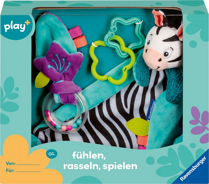 Play+ Fühlen, Rasseln, Spielen (Geschenk-Set: Zebra)