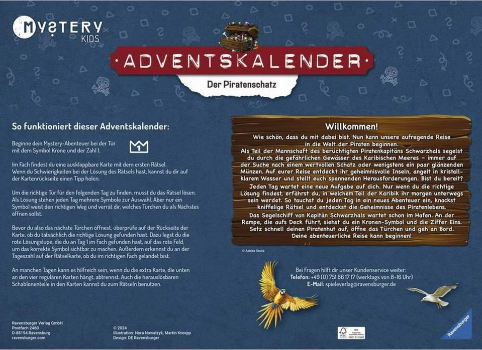 Ravensburger - Mystery Adventskalender Kids: Der Piratenschatz