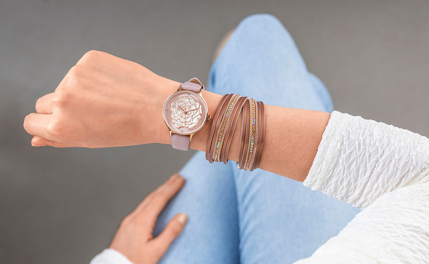 CB Damenuhr & Armband-Set "Rose"