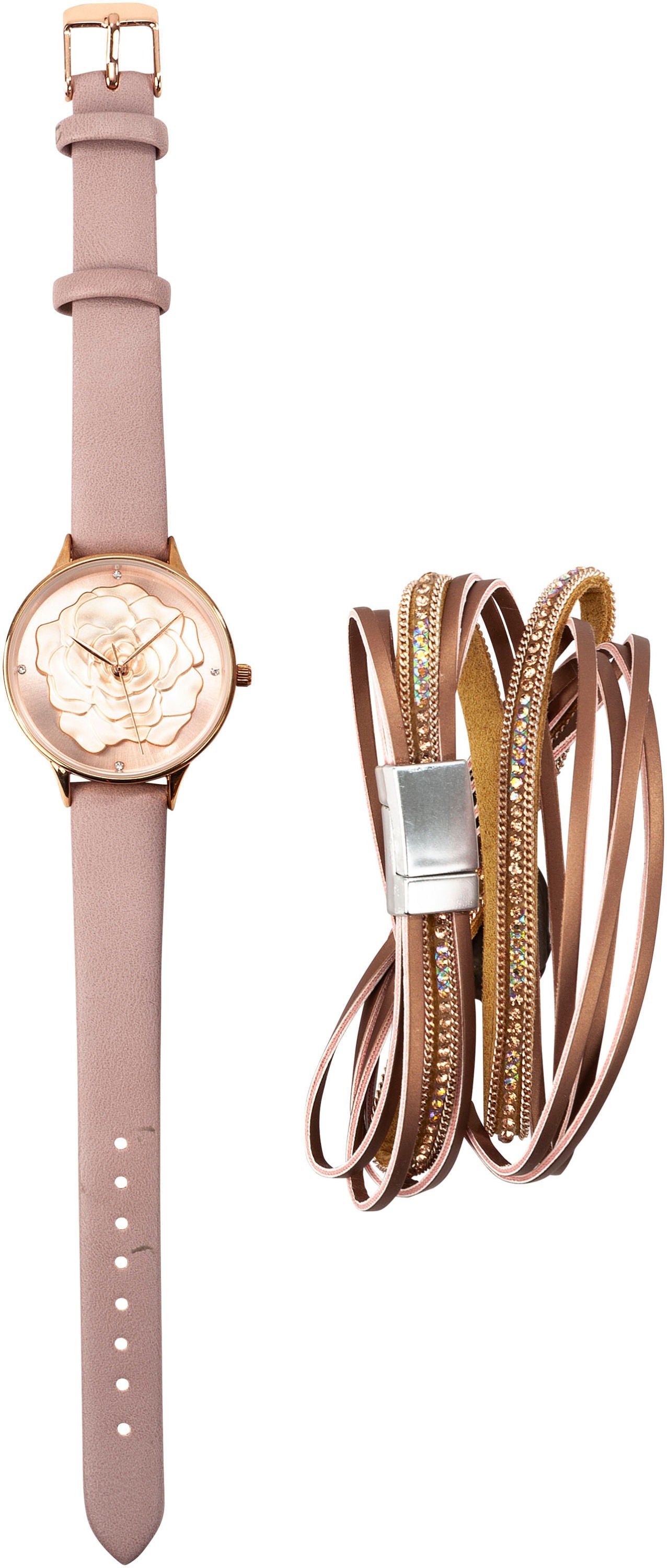CB Damenuhr & Armband-Set "Rose"