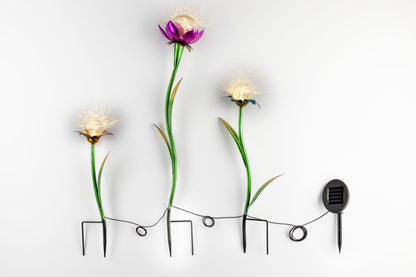 XL Solar-Blumen "Flowers" 3er-Set