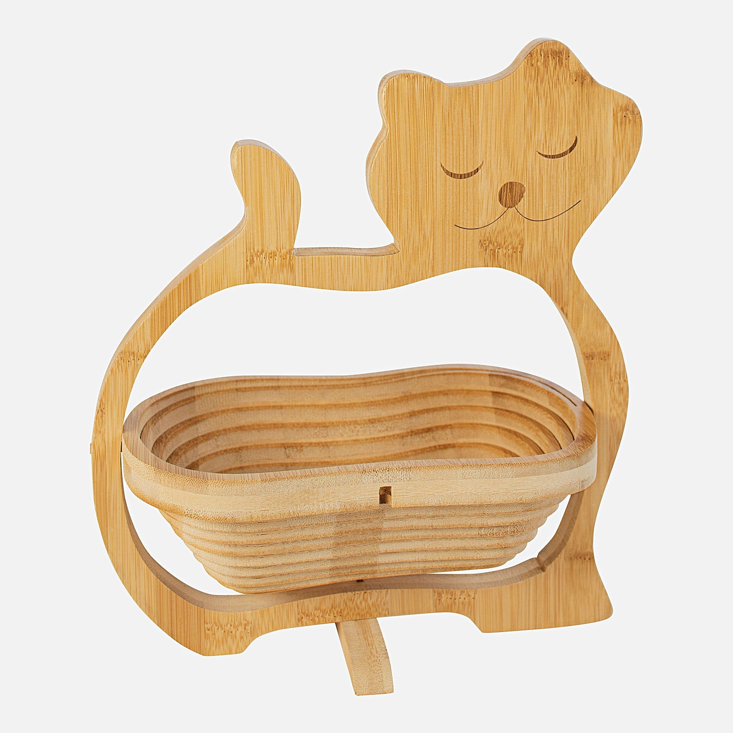 Obstkorb "Katze" faltbar aus Holz