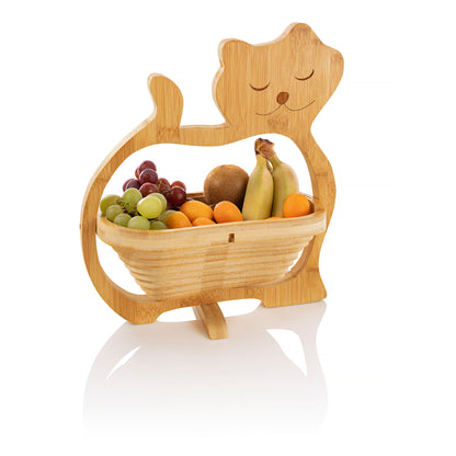 Obstkorb "Katze" faltbar aus Holz