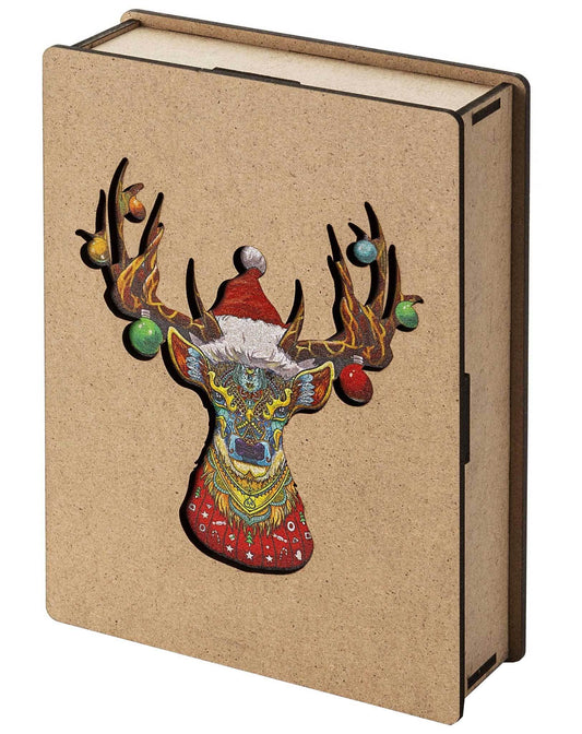 Holz-Puzzle, "Christmas Deer" in Holzbox, 200 Teile