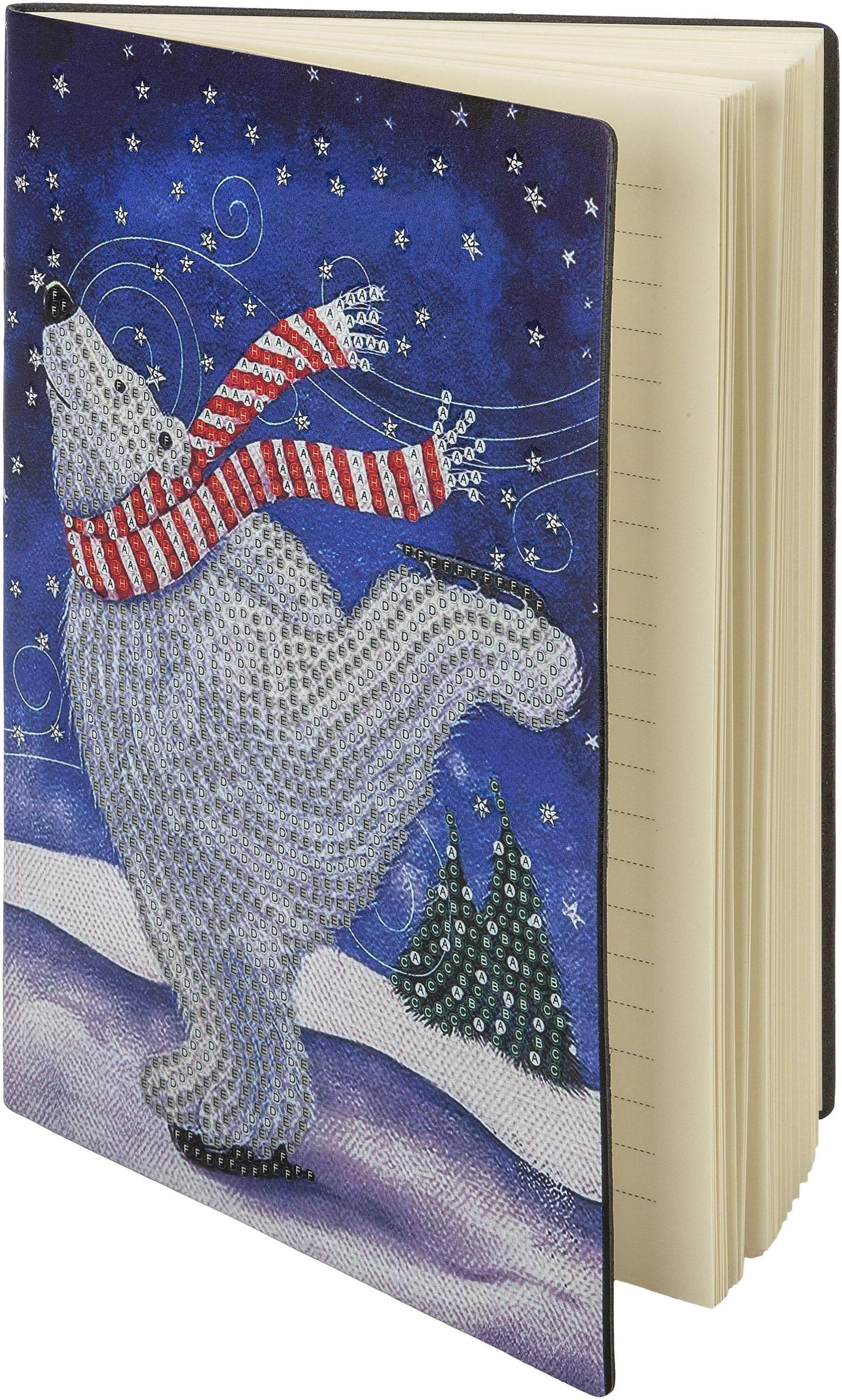 Diamond Painting Notizbuch (Motiv: Eisbär, DIN A5)