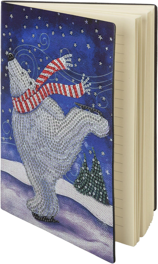 Diamond Painting Notizbuch (Motiv: Eisbär, DIN A5)