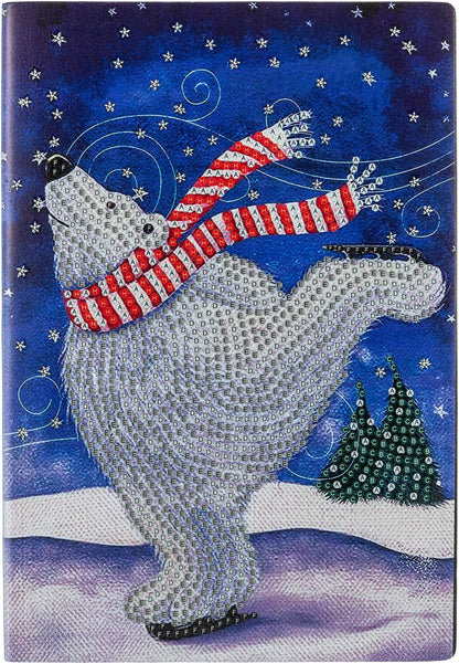 Diamond Painting Notizbuch (Motiv: Eisbär, DIN A5)