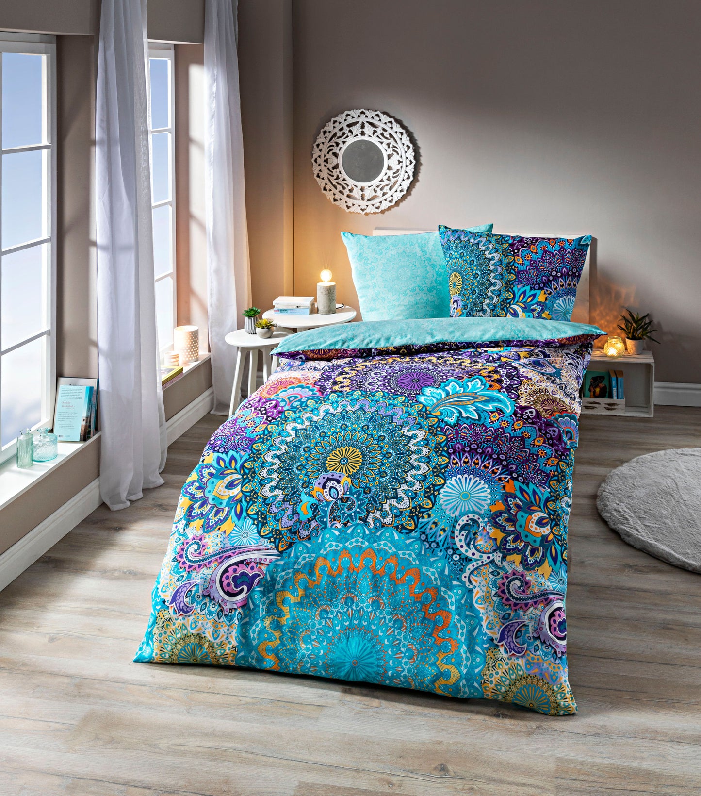 Renforce Wendebettwäsche "Aureole" Lila (Größe: 155x220 cm)