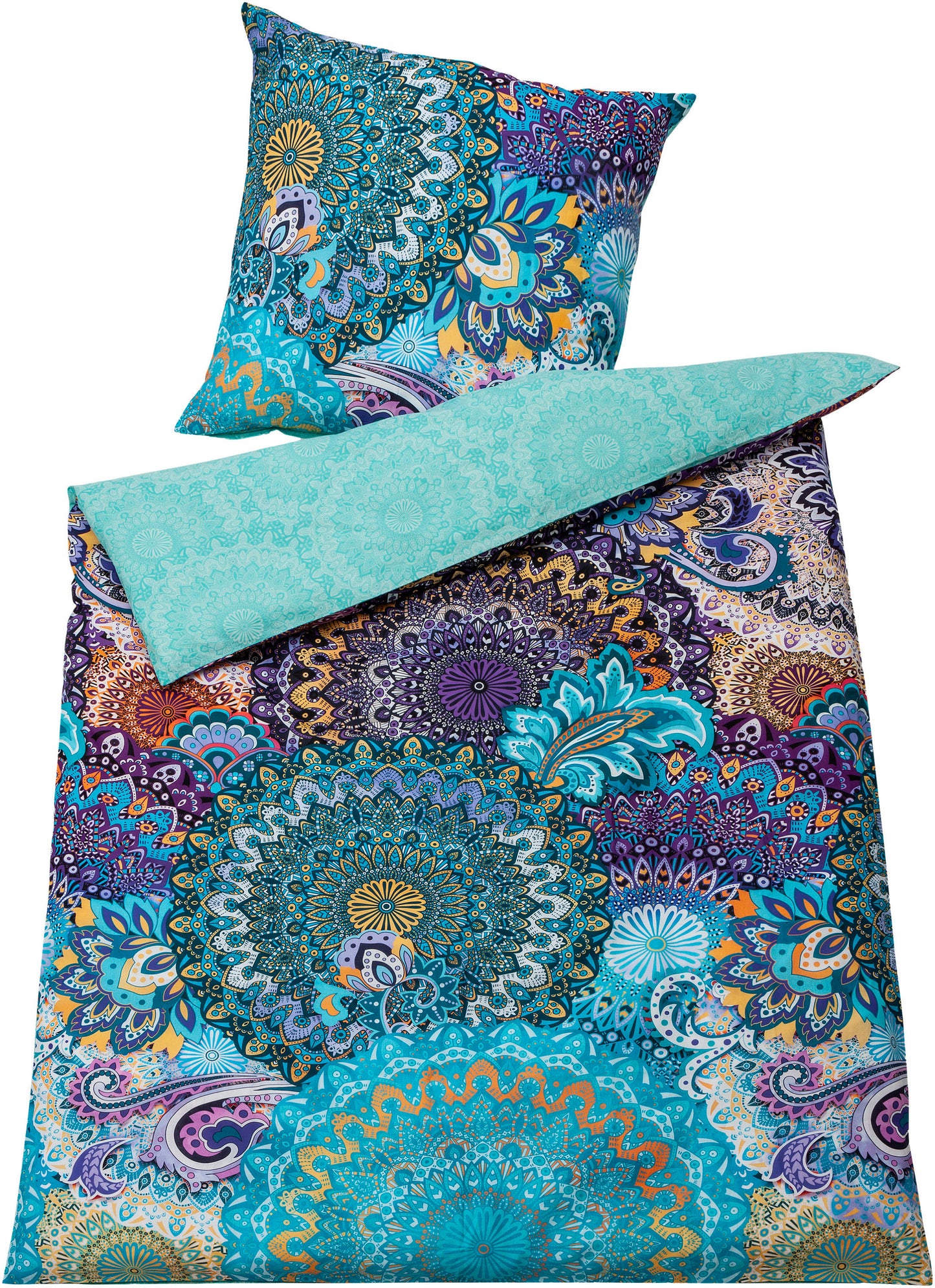 Renforce Wendebettwäsche "Aureole" Lila (Größe: 155x220 cm)