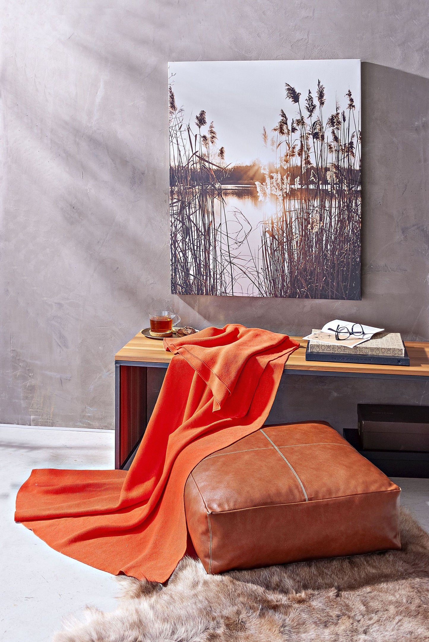 Sitzpouf aus Kunstleder