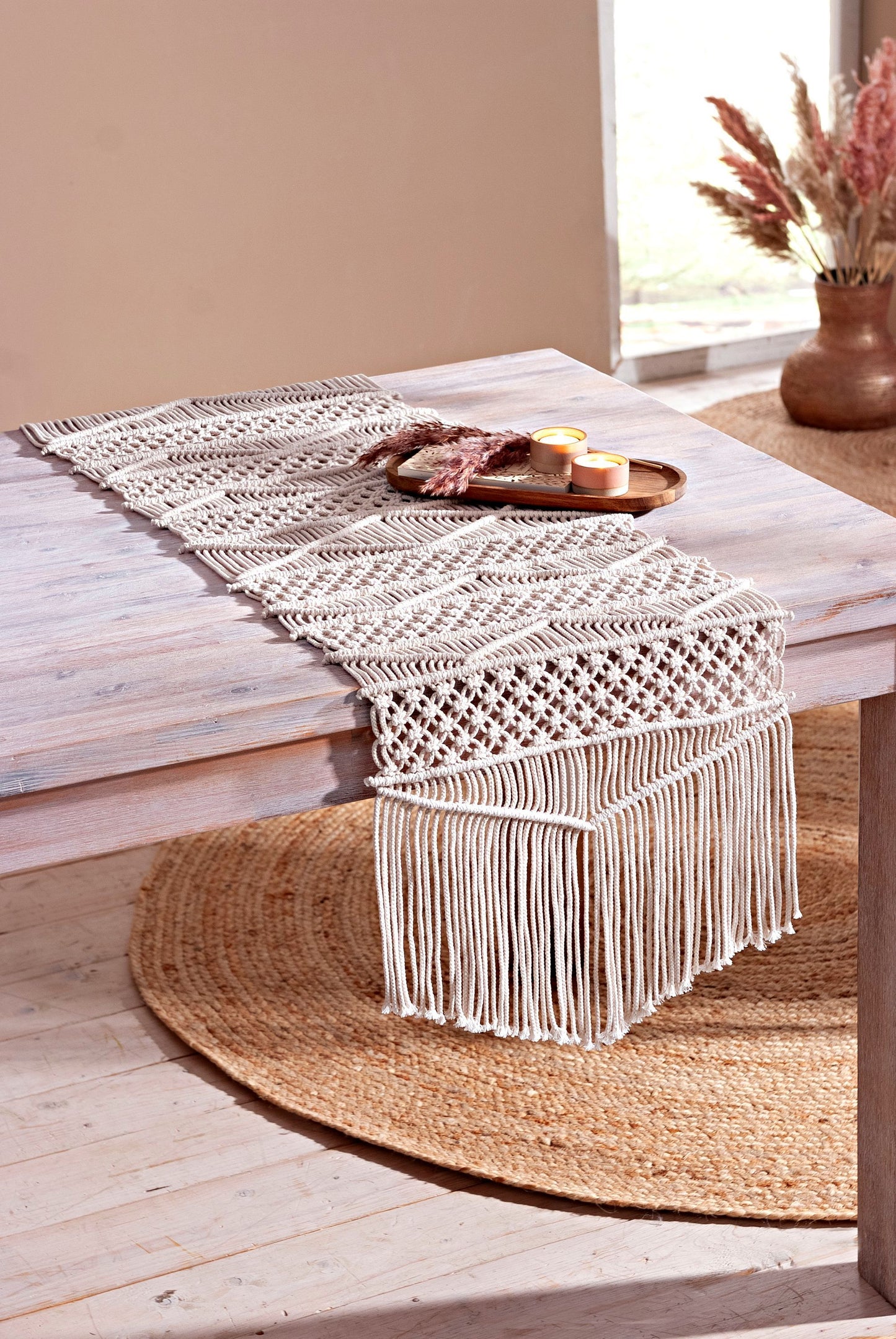 Makramee-Tischläufer "Boho" 140 x 40 cm