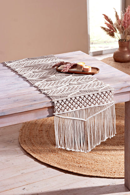 Makramee-Tischläufer "Boho" 140 x 40 cm