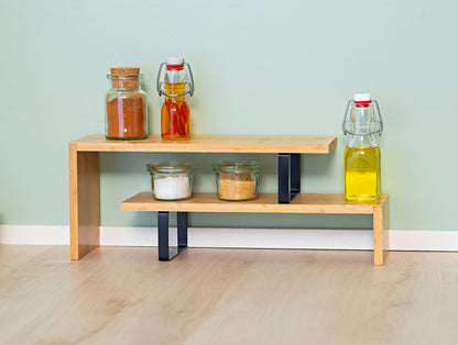 Küchenablage aus Bambus, 2-stufig
