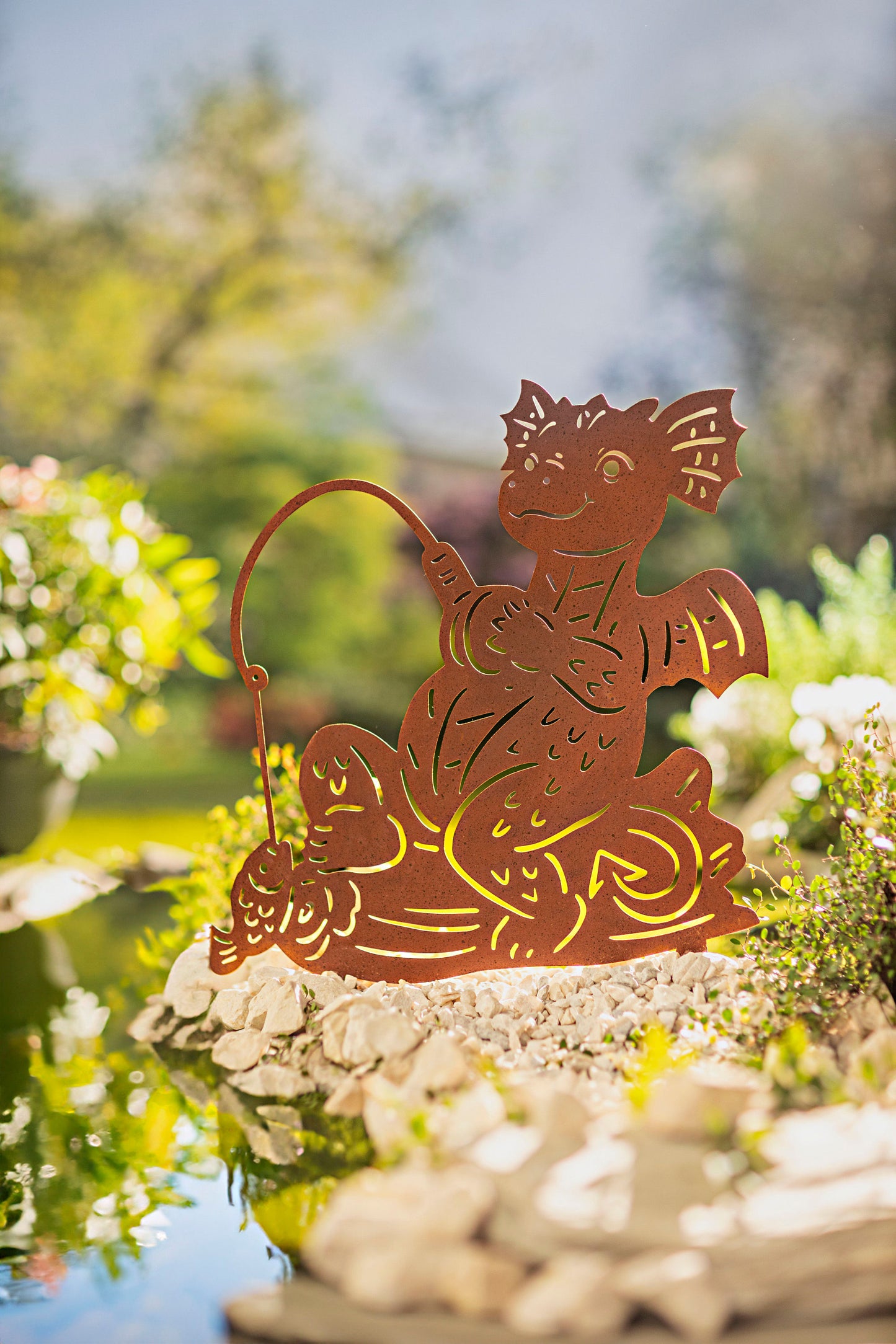 Gartenstecker "Drachenangler" 52 cm