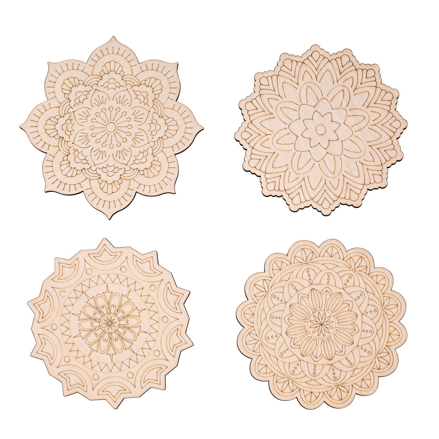 Holz Mandalas "Natural" 4er-Set
