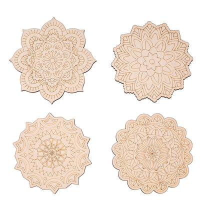 Holz Mandalas "Natural" 4er-Set