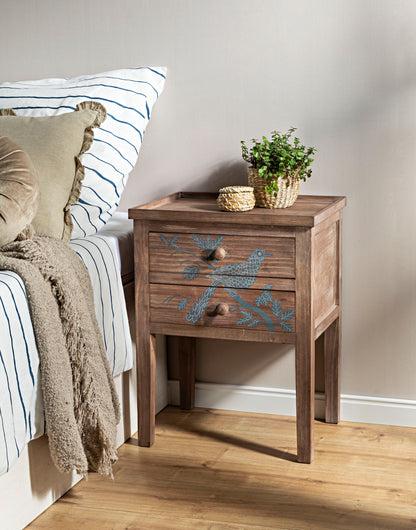 Nachttisch "Traumvogel" aus Holz