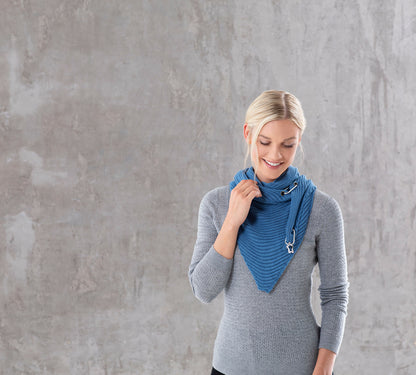 Schal "Trasa" aus Baumwolle, 155x75 cm (Farbe: rauchblau)