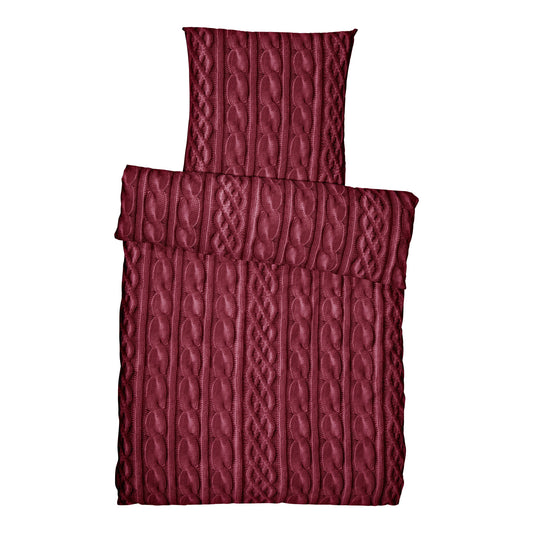 Biber Bettwäsche "Cuerda"  rot (Größe: 155x220 cm)