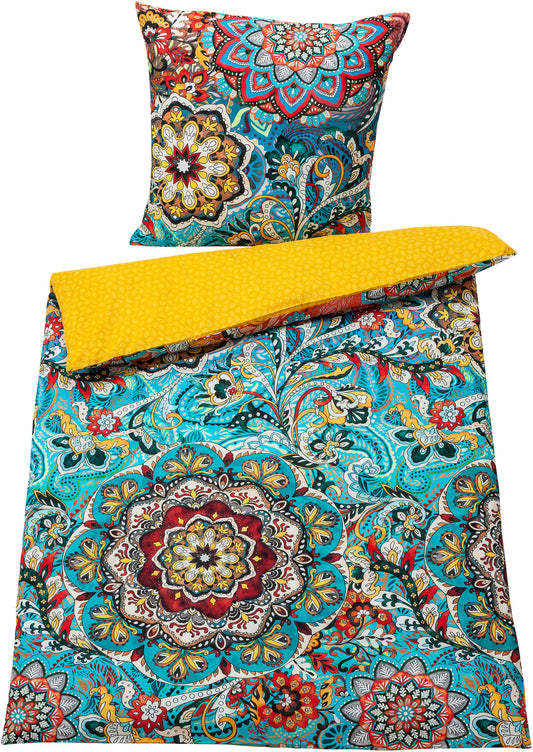 Renforce Wendebettwäsche "Aureole" Türkis (Größe: 135x200 cm)