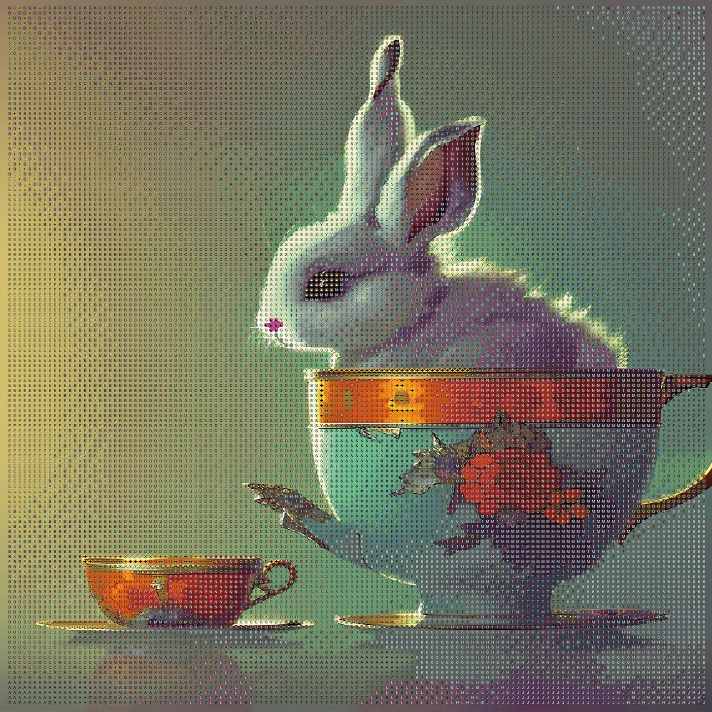 Diamond Painting "Häschen Tasse" 40x40cm