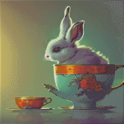 Diamond Painting "Häschen Tasse" 40x40cm