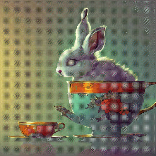 Diamond Painting "Häschen Tasse" 40x40cm