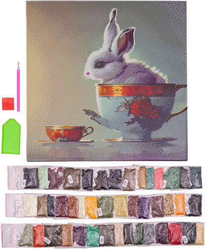 Diamond Painting "Häschen Tasse" 40x40cm