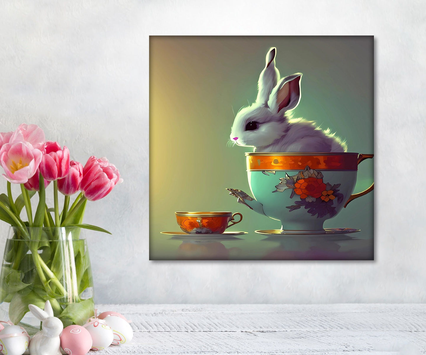 Diamond Painting "Häschen Tasse" 40x40cm