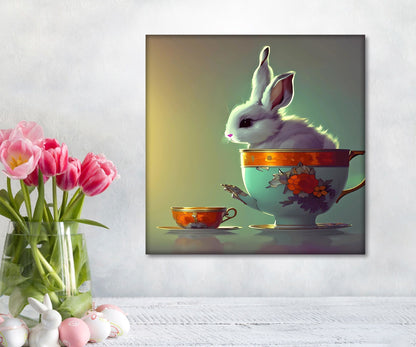 Diamond Painting "Häschen Tasse" 40x40cm