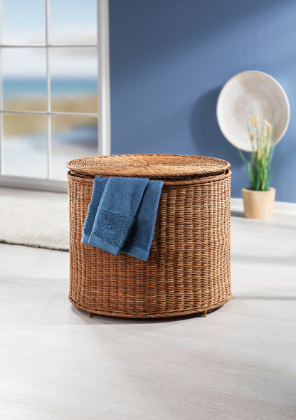 Hocker mit Stauraum aus Rattan