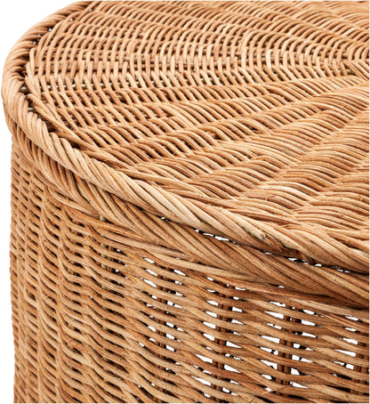 Hocker mit Stauraum aus Rattan