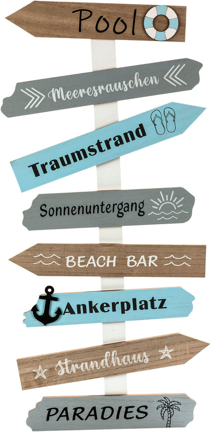 Wanddeko "Wegweiser Maritim"
