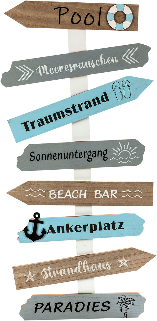 Wanddeko "Wegweiser Maritim"