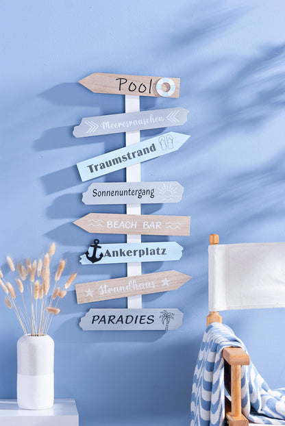 Wanddeko "Wegweiser Maritim"