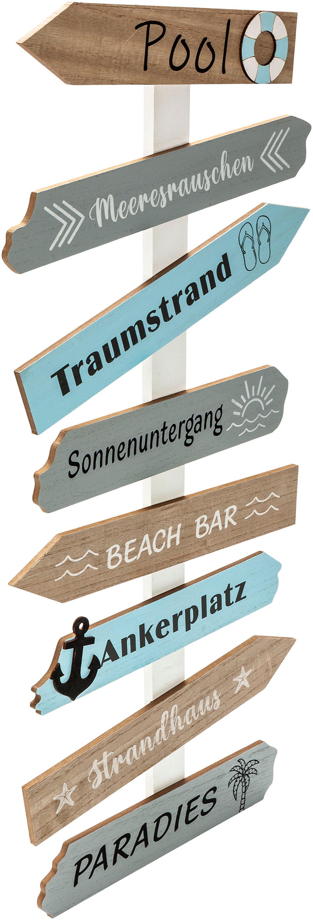 Wanddeko "Wegweiser Maritim"