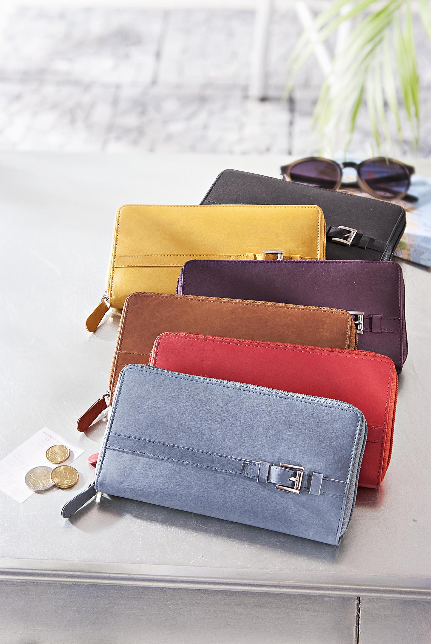 HJP Damengeldbörse "Belt" Leder (Farbe: rot)