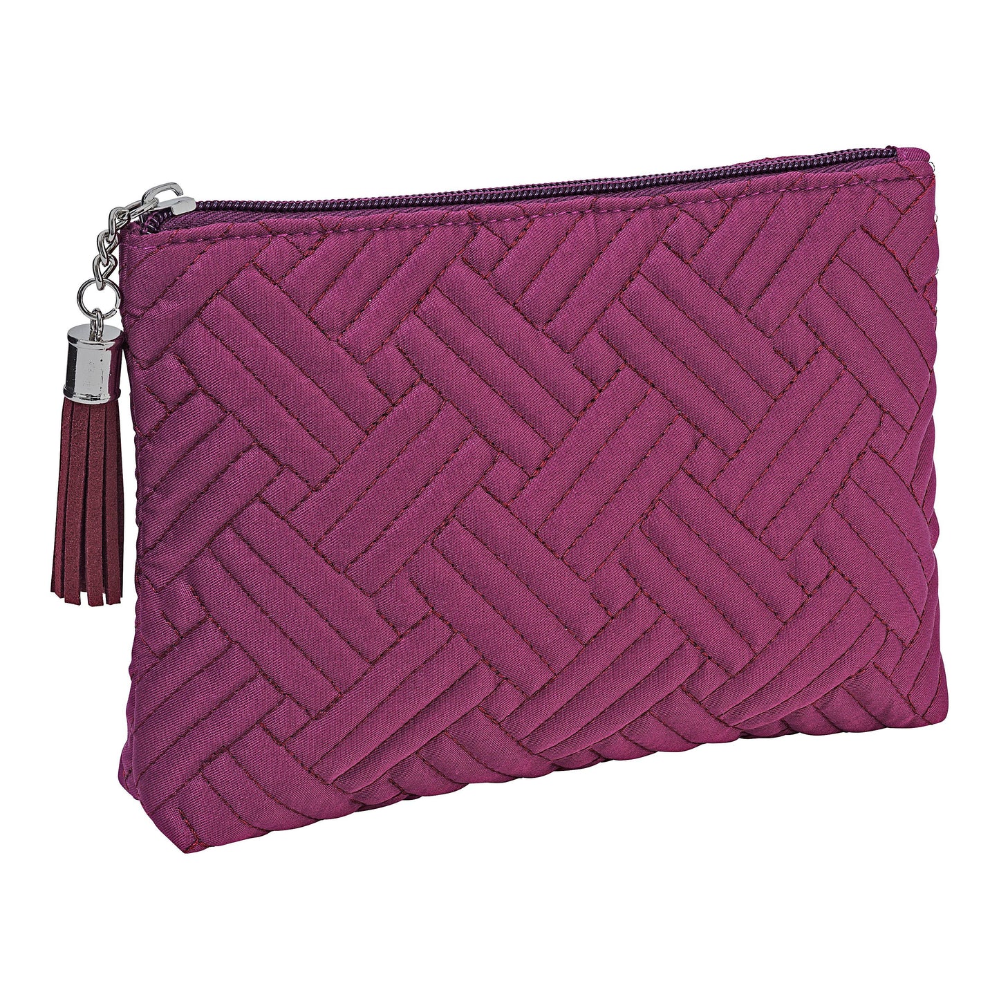 HJP Kosmetiktasche "Zoe" Steppoptik, (Farbe: beere)