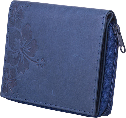 HJP Damen Geldbörse "Malva" Leder (Farbe: jeansblau)
